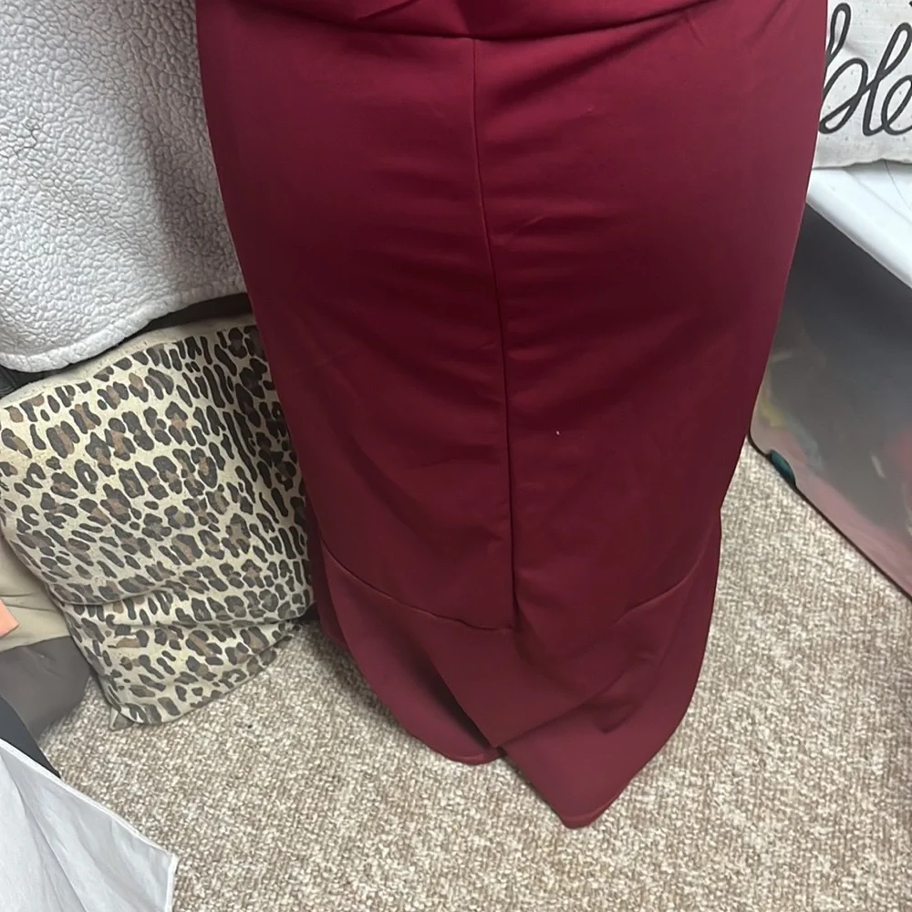 Burgundy/Maroon High-Low dressy dress - versatile! - Picture 5 of 5